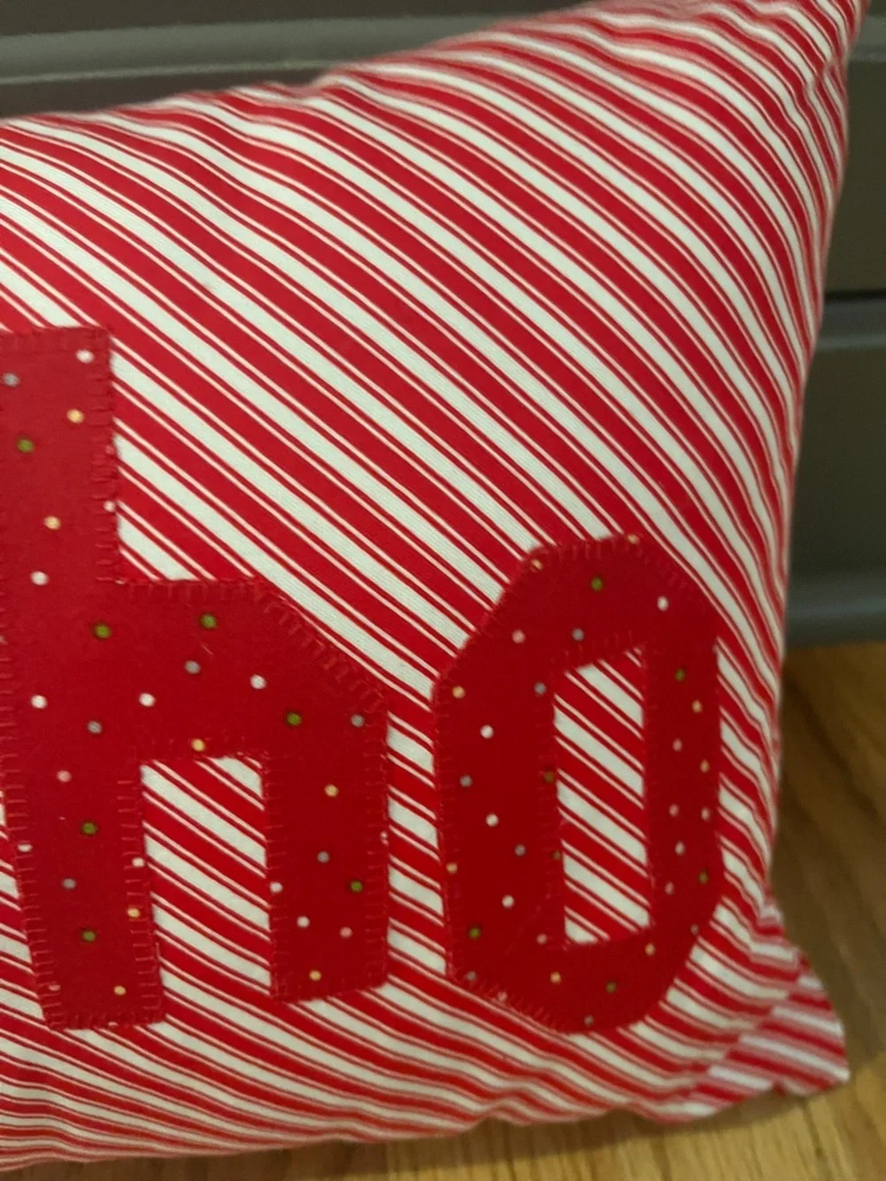 Holiday 'Ho Ho Ho' Red Stripe Decorative Pillow